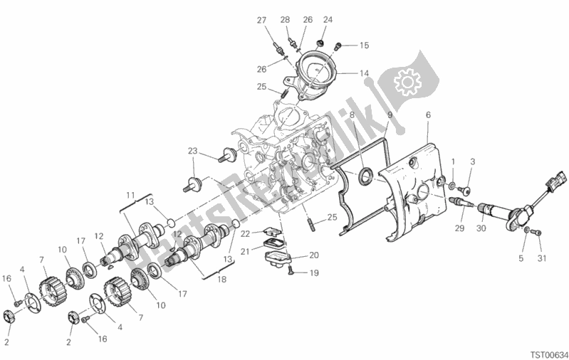 Todas las partes para Sistema De Sincronización De Cabezal Horizontal de Ducati Hypermotard 950 SP 2019